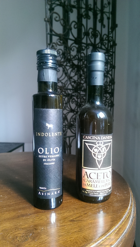 Sicilian olive oil and traditional Piemontese caramellato